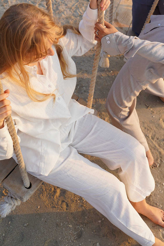 Linen Pants - Shell White