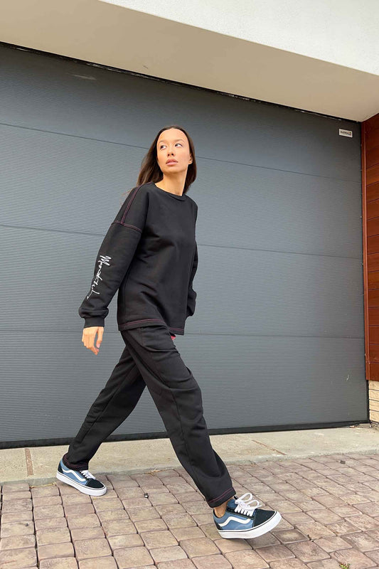 Classic Over-sized Sweatshirt - Coal Black