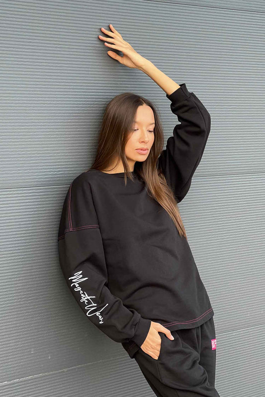 Classic Over-sized Sweatshirt - Coal Black
