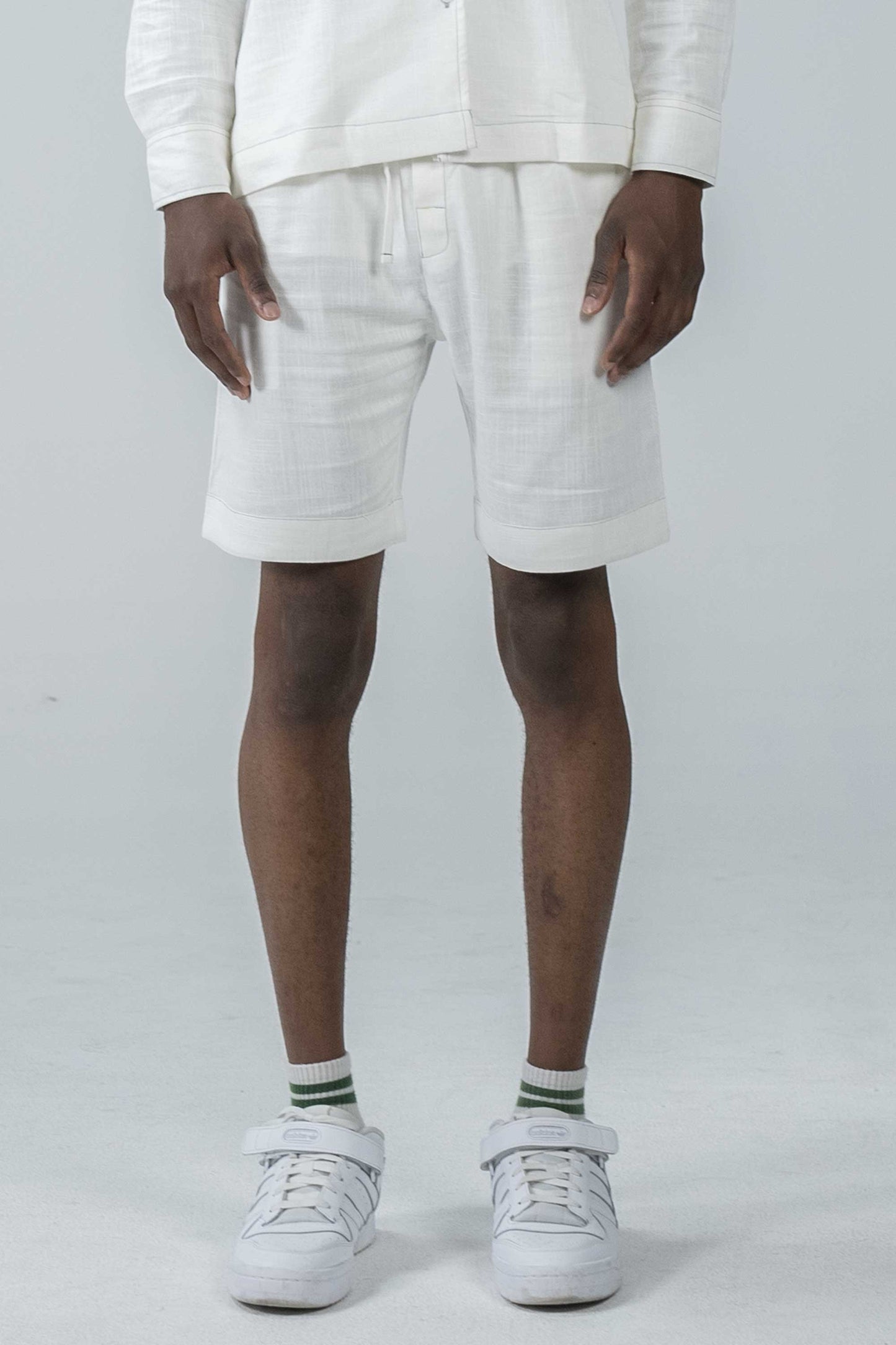 Linen White Shorts Mens
