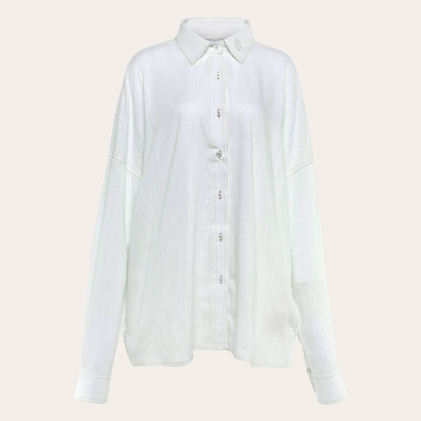 Oversized Linen Blouse - Shell White